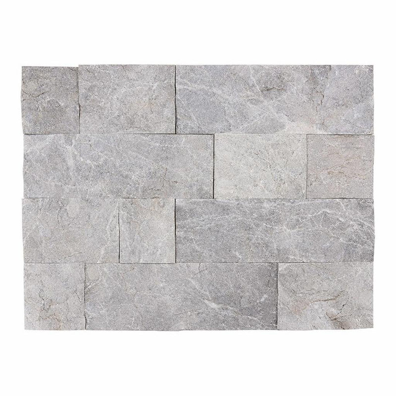 Tundra Gray Marble 4xFREE Length Split-faced Mosaic Tile