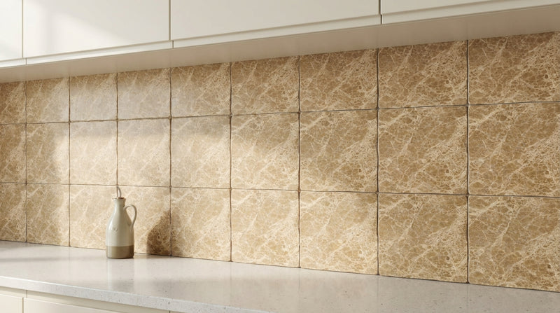 Emperador Light Marble 6x6 Tumbled Tile