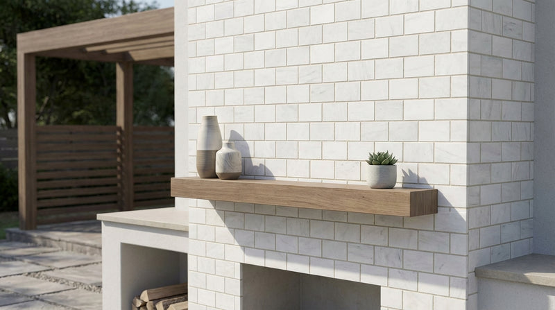 Bianco Dolomiti (White Dolomite) 2x4 Honed Brick Joint Mosaic Brick Mosaic
