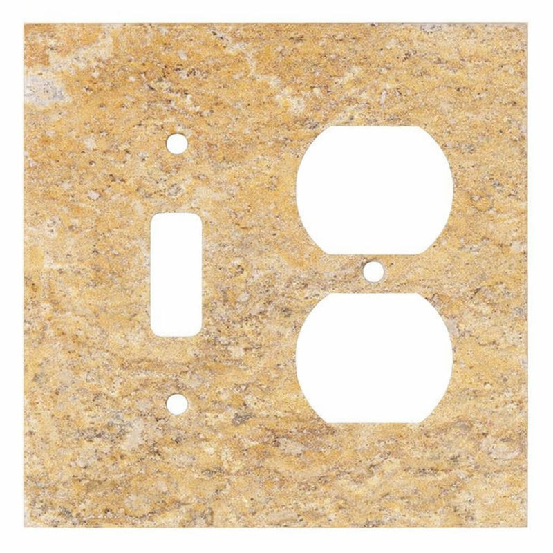 Scabos Travertine Switch Plate Covers 4-1/2x4 1/2 Honed Plate Cover TOGGLE - DUPLEX