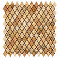 Scabos Travertine 1x2 Tumbled Travertine Diamond / Rhomboid Mosaic