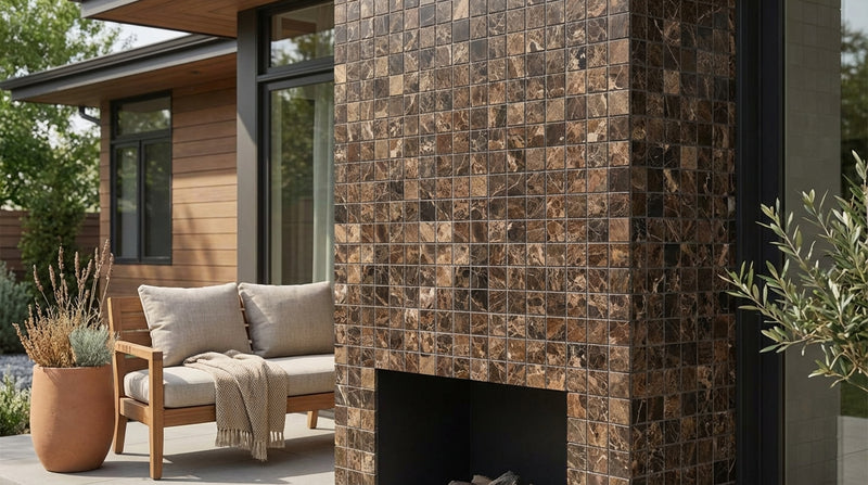 Emperador Dark (Spanish) Marble 1x1 Polished Mosaic