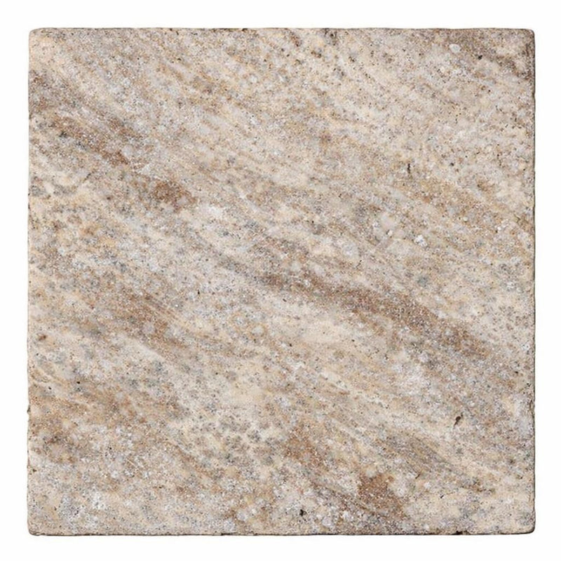 Silver (Pewter Blend) Travertine 6x6 Tumbled Travertine Tile