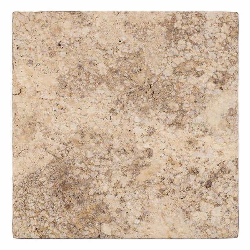 Silver (Pewter Blend) Travertine 4x4 Tumbled Travertine Tile