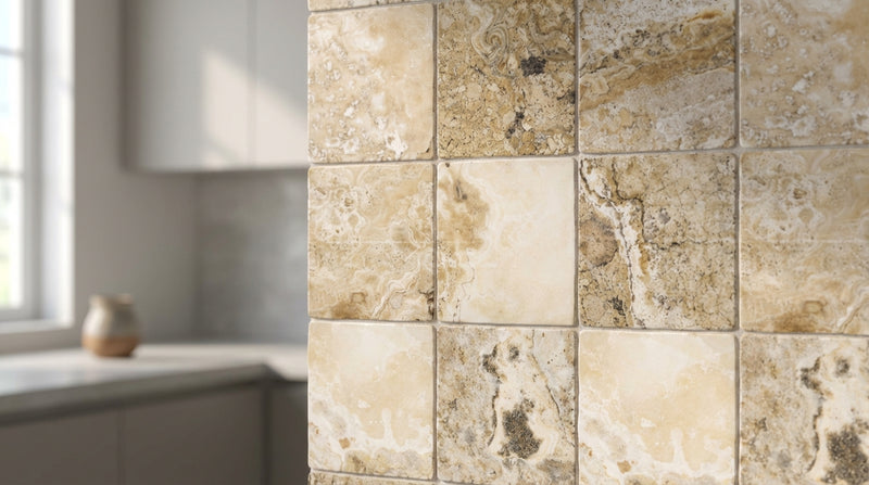 Antico Onyx 4x4 Tumbled Travertine Tile