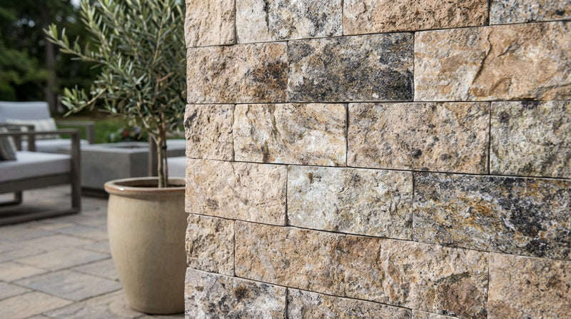 Antico Onyx 2x4 Split-faced Travertine Brick Joint Mosaic Brick Mosaic