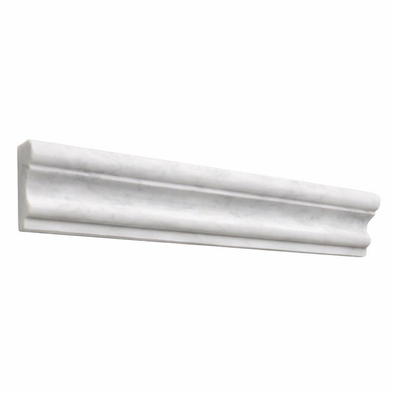 Bianco Congelato Marble 2x12 Leathered Dolomite Tile Milano Molding
