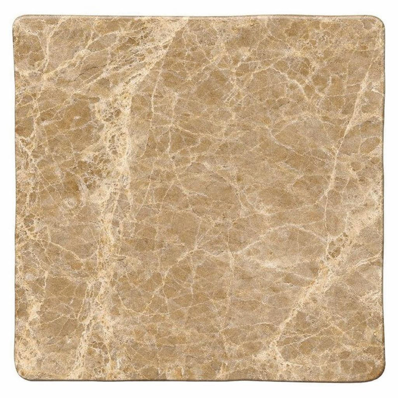 Emperador Light Marble 4x4 Tumbled Tile