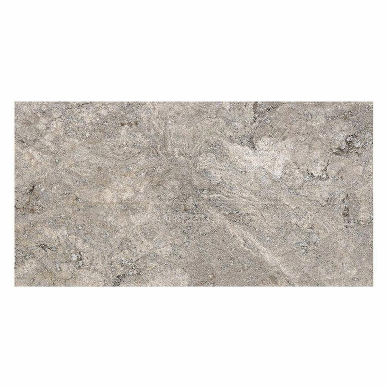 Silver (Pewter Blend) Travertine 12x24 Filled & Honed Travertine Tile