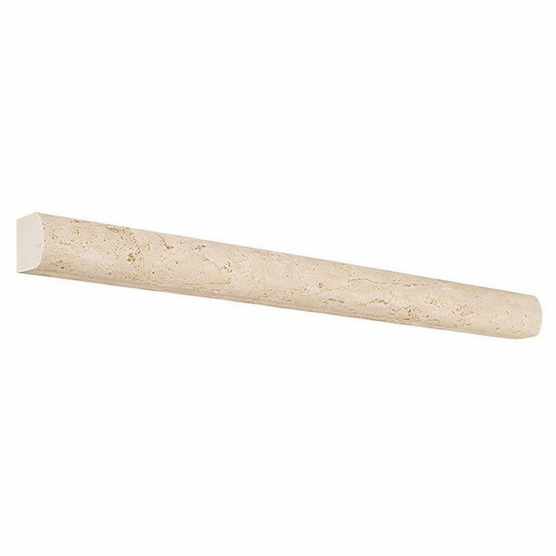 Ivory / Light Travertine 3/4x12 Cream Honed Tile Bullnose Liner