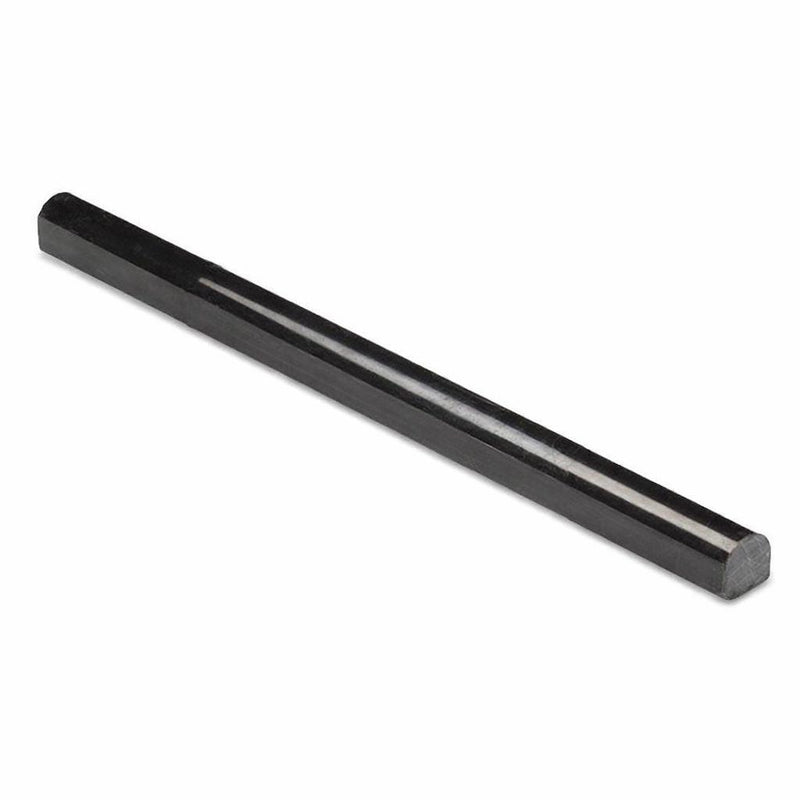 Nero Marquina (Black) Nero Marquina Marble 1/2x12 Polished / Honed Tile Pencil Liner