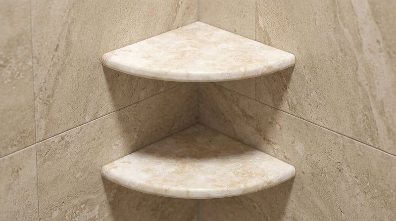Ivory / Light Travertine 9x9 Cream Honed Shelf