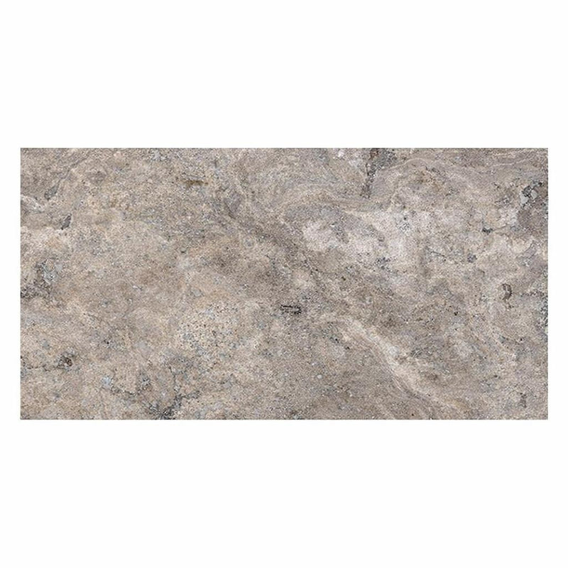 Silver (Pewter Blend) Travertine 12x12 Tumbled Travertine Tile