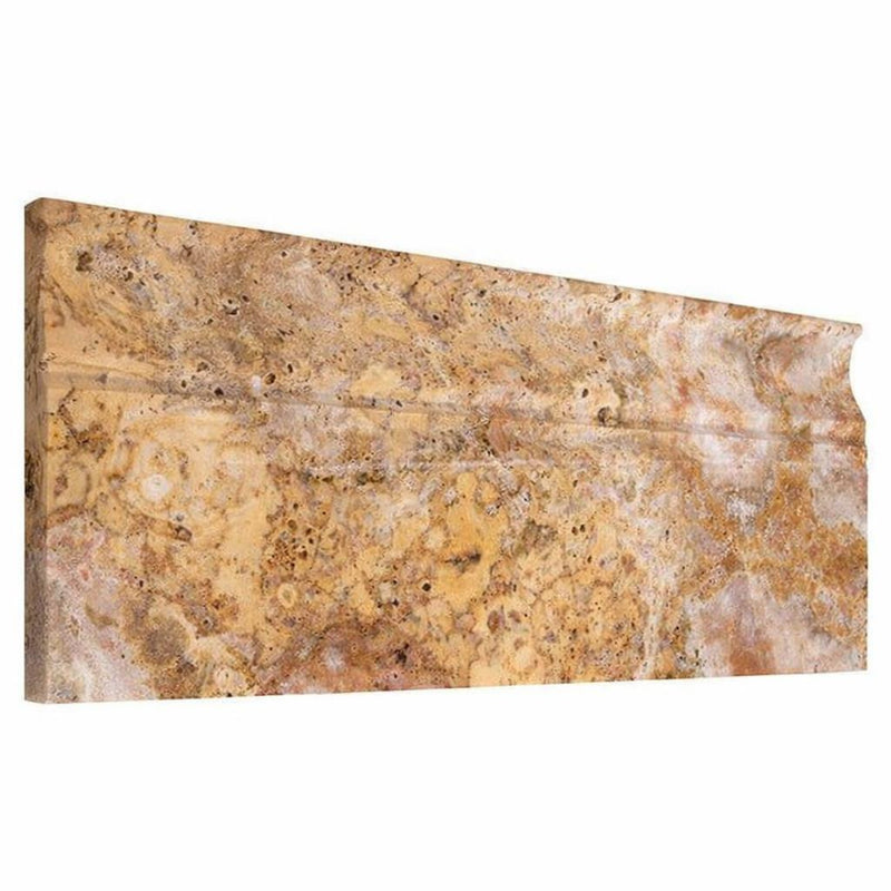 Scabos Travertine 5x12 Honed Travertine Tile Baseboard Trim
