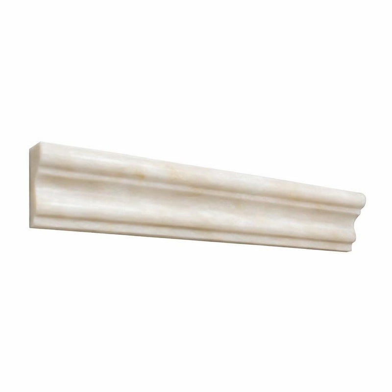 White (Bianco / Vanilla) Onyx 2x12 Polished Tile Milano Molding