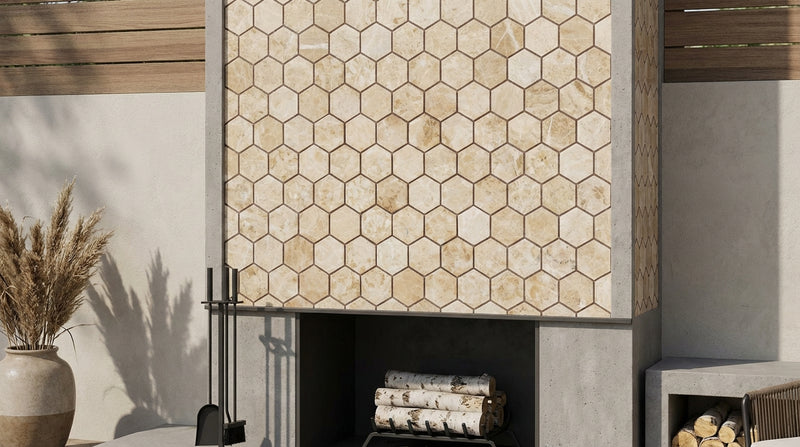 Cappuccino Marble 2x2 Polished Hexagon Mosaic