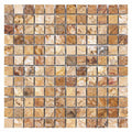 Scabos Travertine 1x1 Polished Travertine Mosaic