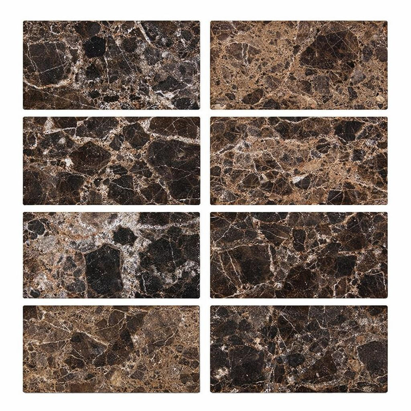 Emperador Light Marble 3x6 Tumbled Tile