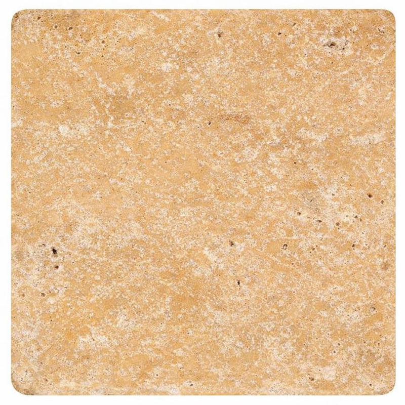 Gold / Yellow Gold Travertine 6x6 Tumbled Travertine Tile