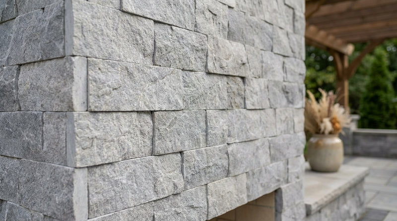 Atlantic Gray Marble 4xFREE Length Split-Faced Mosaic Tile