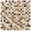 Spanish Mix Marble 5/8x5/8 Polished Mosaic (Crema Marfil + Emp. Light + Emp. Dark)