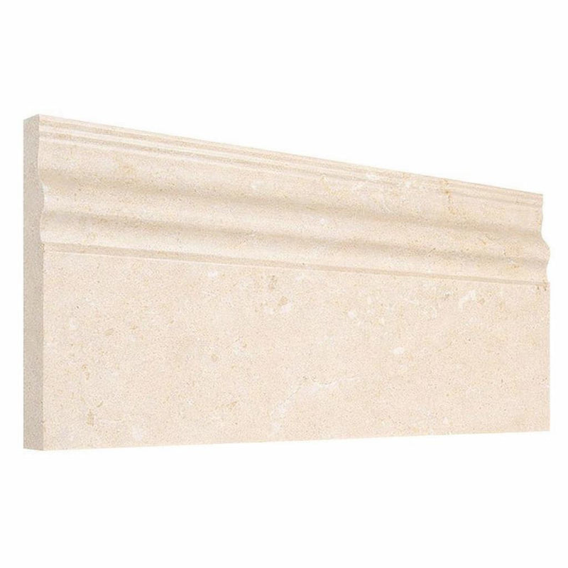 Crema Marfil (Spanish) Crema Marfil Marble 4-3/4x12 Cream Polished / Honed Tile Baseboard Trim
