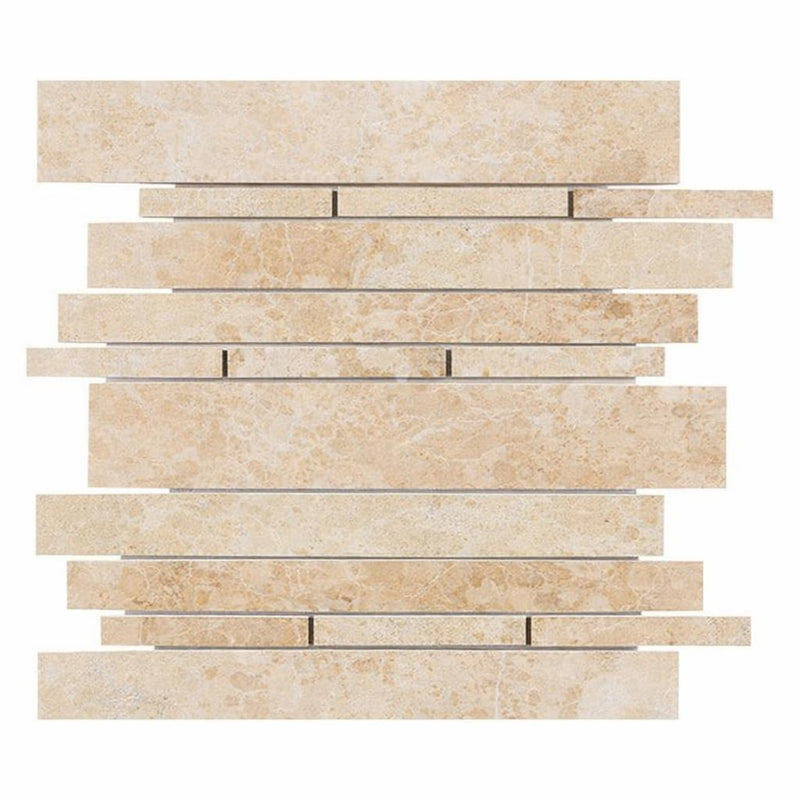 Cappuccino Marble Polished Random-Strip Mosaic