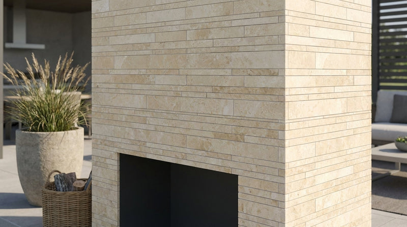 Cappuccino Marble Polished Random-Strip Mosaic