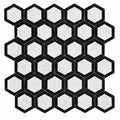 Oriental White (Asian Statuary) Marble 2x2 Honed Hexagon Mosaic Vortex Hexagon (w/ Black)