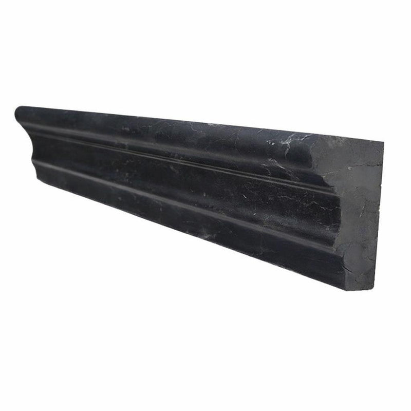 Nero Marquina (Black) Marble 2x12 Honed Tile Crown (Mercer) Molding Crown Molding