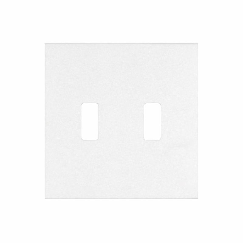 Thassos White Switch Plate Covers 4-1/2x4 1/2 Honed Plate Cover 2-TOGGLE