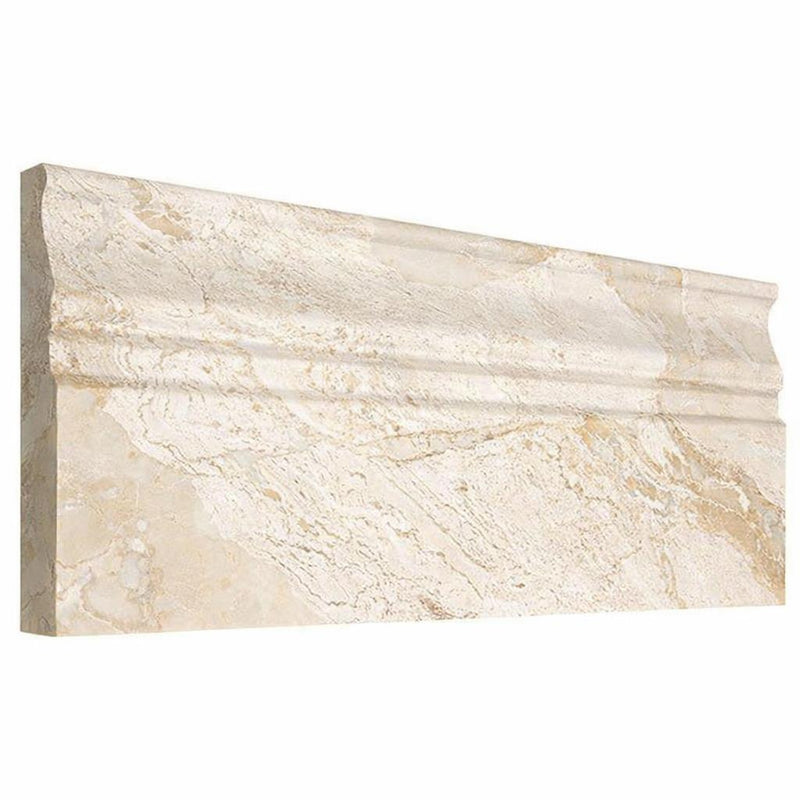 Diano Royal (Queen Beige) Diano Royal Marble 4-3/4x12 Polished / Honed Tile Baseboard Trim