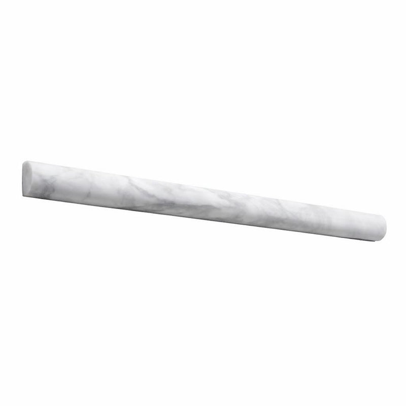 Bianco Congelato Marble 3/4x12 Leathered Dolomite Tile Bullnose Liner