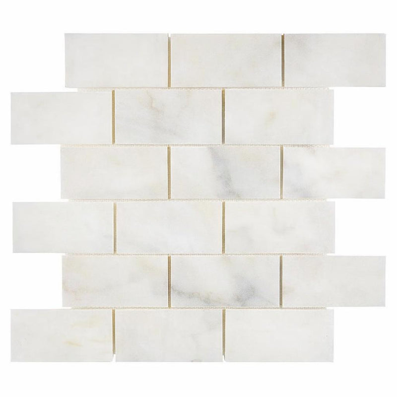 Calacatta Oliva Marble 2x4 Honed Brick Joint Mosaic Brick Mosaic