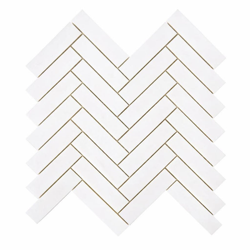 Bianco Dolomiti (White Dolomite) 1x4 Honed Herringbone Mosaic