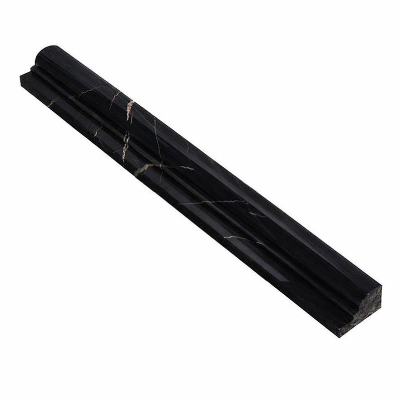 Absolute Black Granite 2x12 Polished Tile OG-1 (Single-step Chair Rail Trim)