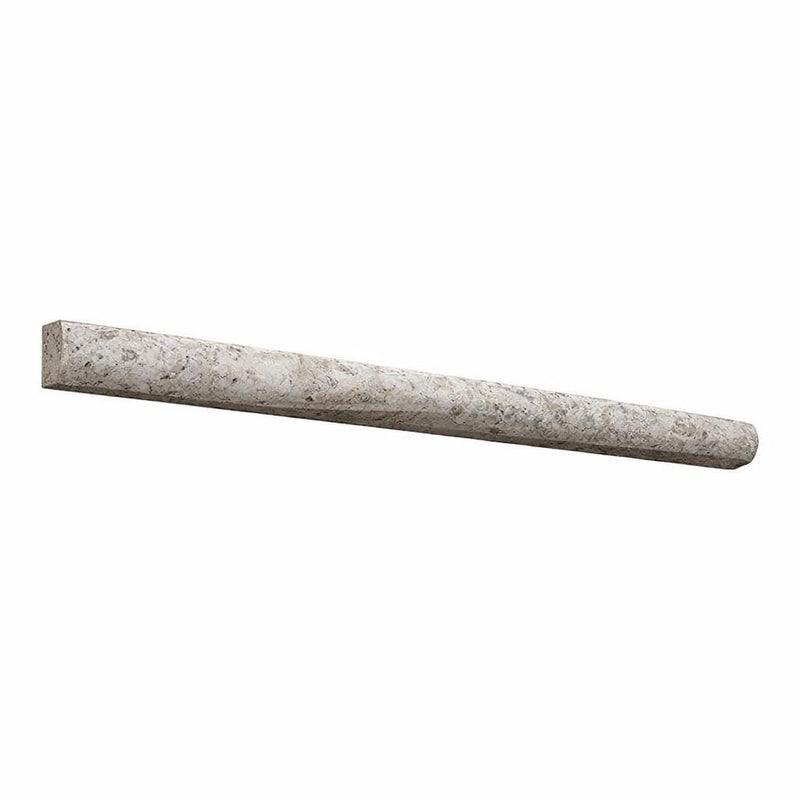 Silver (Pewter Blend) Travertine 3/4x12 Honed Travertine Tile Bullnose Liner