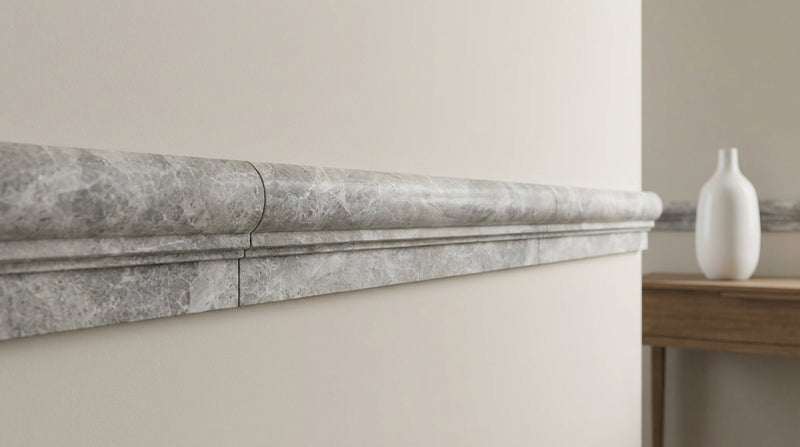 Atlantic Gray Marble 2x12 Polished/Honed Tile OG-1 (Single-step Chair Rail Trim)