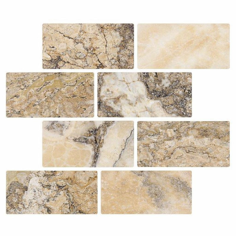 Antico Onyx 3x6 Tumbled Travertine Tile