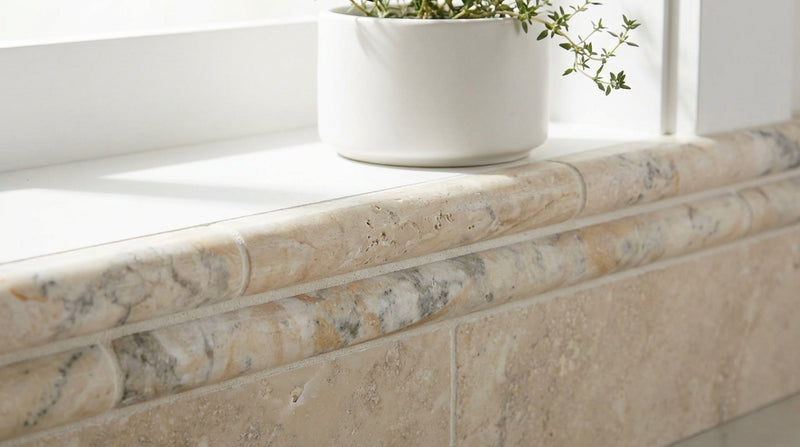 Latravonya Travertine 1/2x12 Honed Travertine Tile Pencil Liner