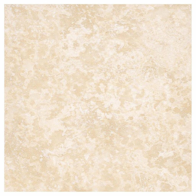 Ivory / Light Travertine 18x18 Cream Tumbled Tile