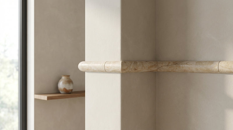 Cappuccino Marble 3/4x12 Polished Tile Bullnose Liner