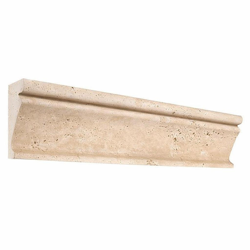 Ivory / Light Travertine 2-1/2x12 Cream Honed Tile Crown Molding