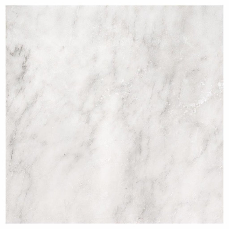 Oriental White (Asian Statuary) Marble 4x4 Honed Tile