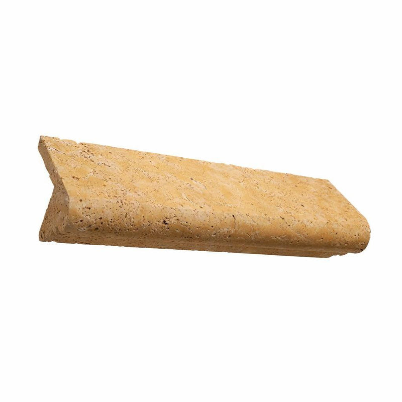 Gold / Yellow Gold Travertine 2x3 Honed Travertine Tile Corner-Ogee (Stair-tread) Trim