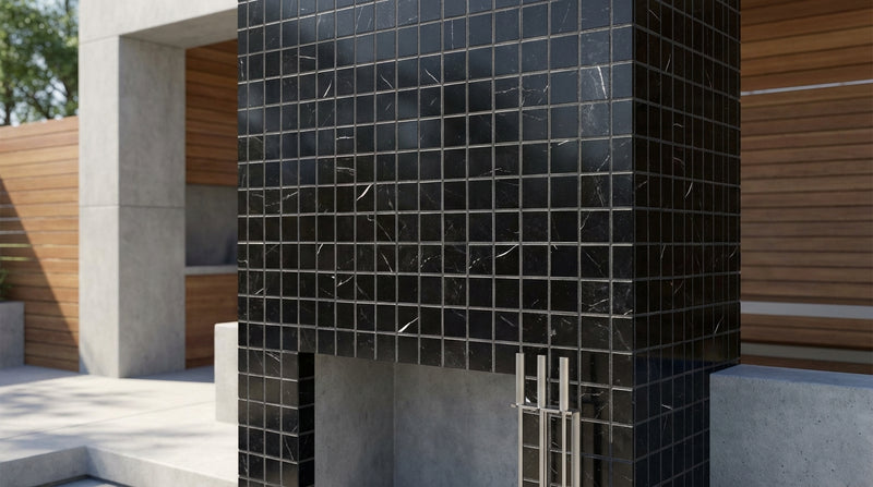 Nero Marquina (Black) Marble 1x1 Honed Mosaic