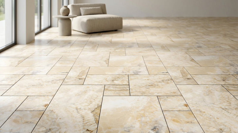 Latravonya Travertine Versailles Pattern Unfilled, Brushed & Chiseled Travertine Tile