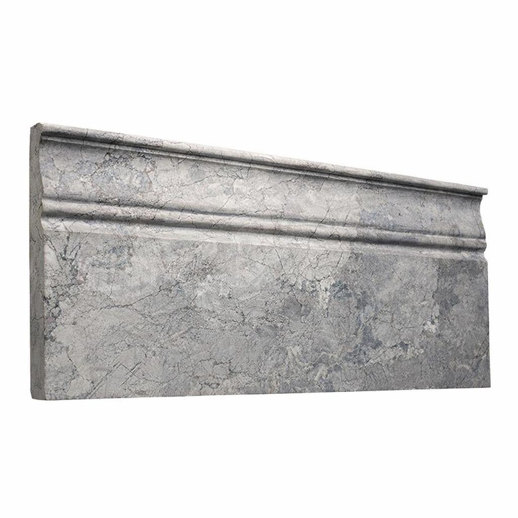 Atlantic Gray Marble 4-3/4x12 Polished/Honed Tile Baseboard Trim ...