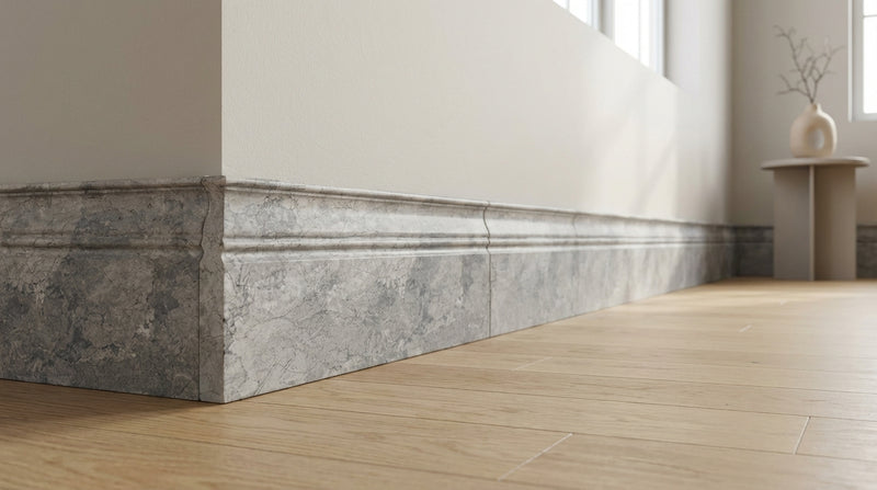 Atlantic Gray Marble 4-3/4x12 Polished/Honed Tile Baseboard Trim