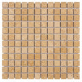 Walnut Travertine 1x1 Tumbled Travertine Mosaic